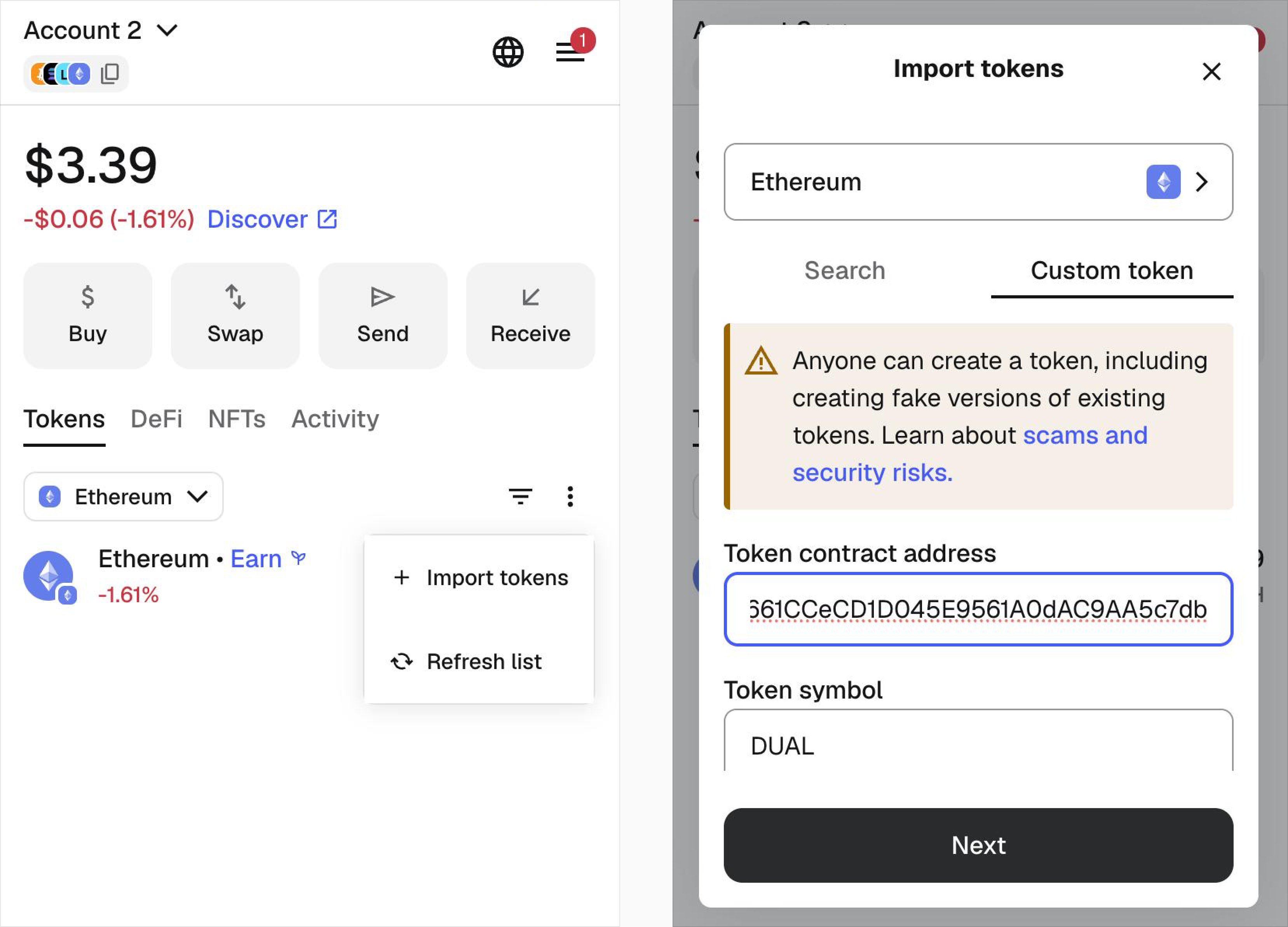 Import Token